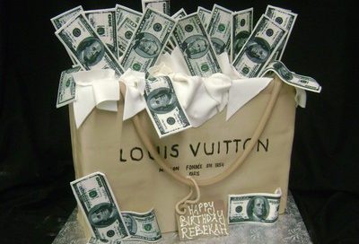 LV Money Suitcase Cake